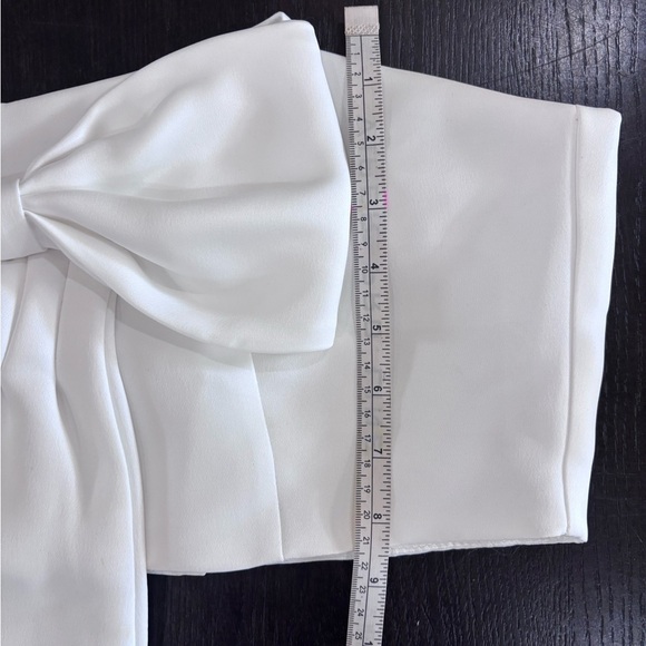 Two Twin Style Satin Bow Crop Top Size Medium Pearl Buttons - Picture 9 of 9